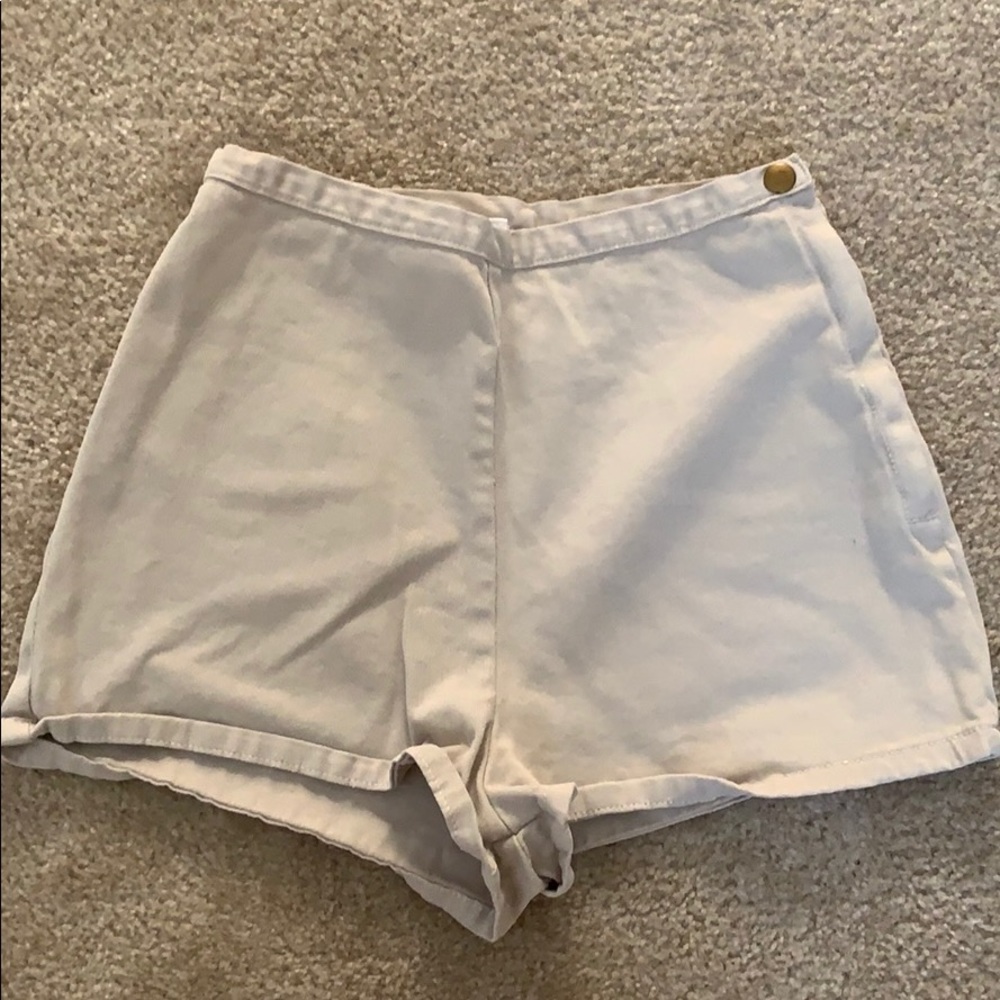 American Apparel high waisted khaki shorts